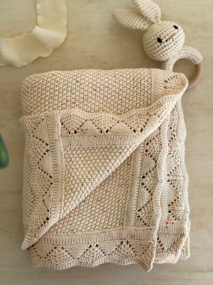 Heirloom Knit Blanket In Stardust