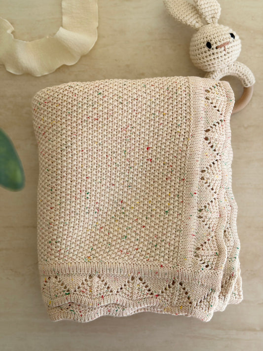 Heirloom Knit Blanket In Stardust