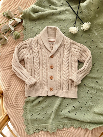 Pure Knit Cardigan In Sandstone