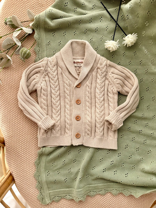 Pure Knit Cardigan In Sandstone