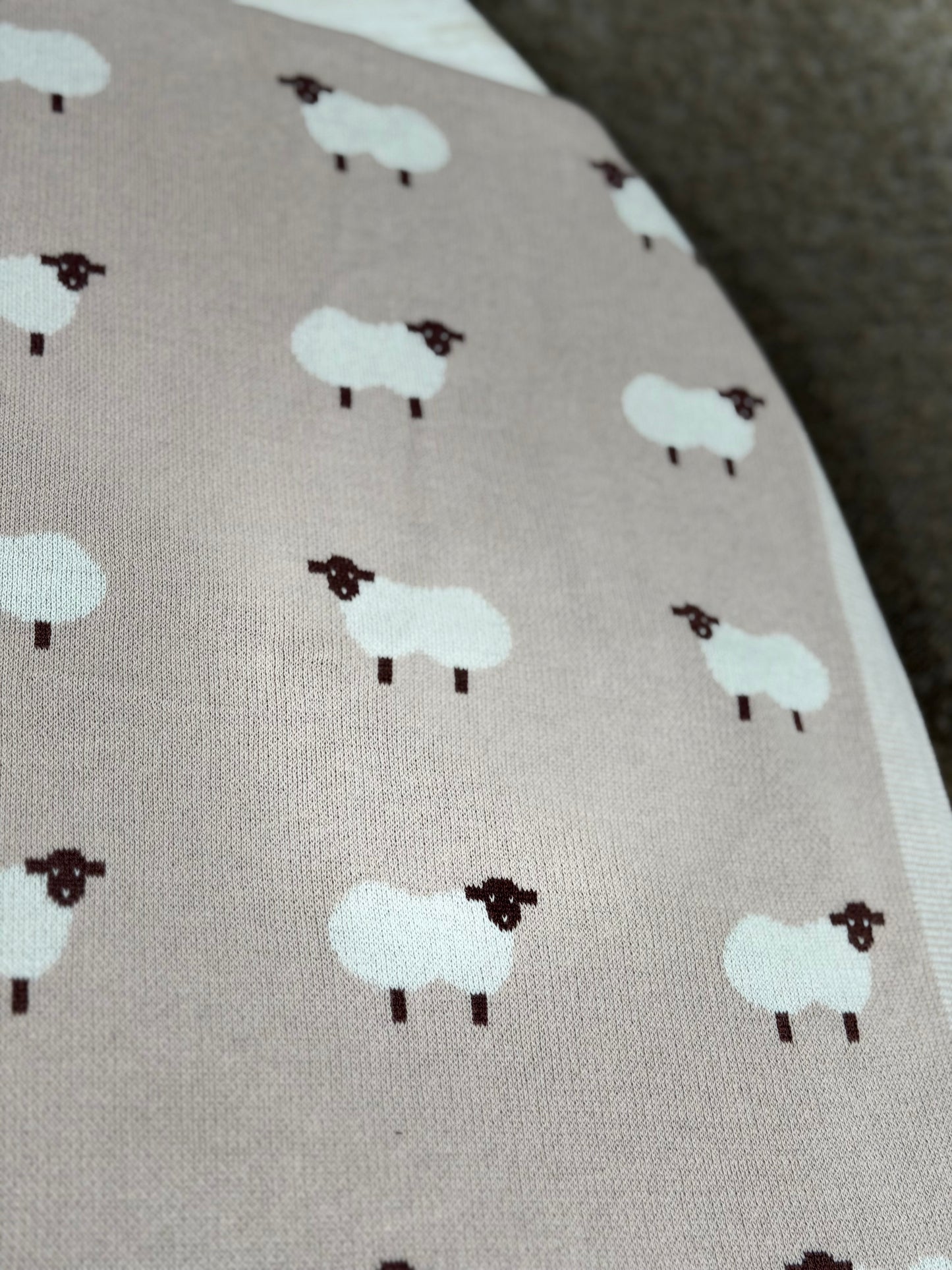 Sheep Knit Blanket In Khaki