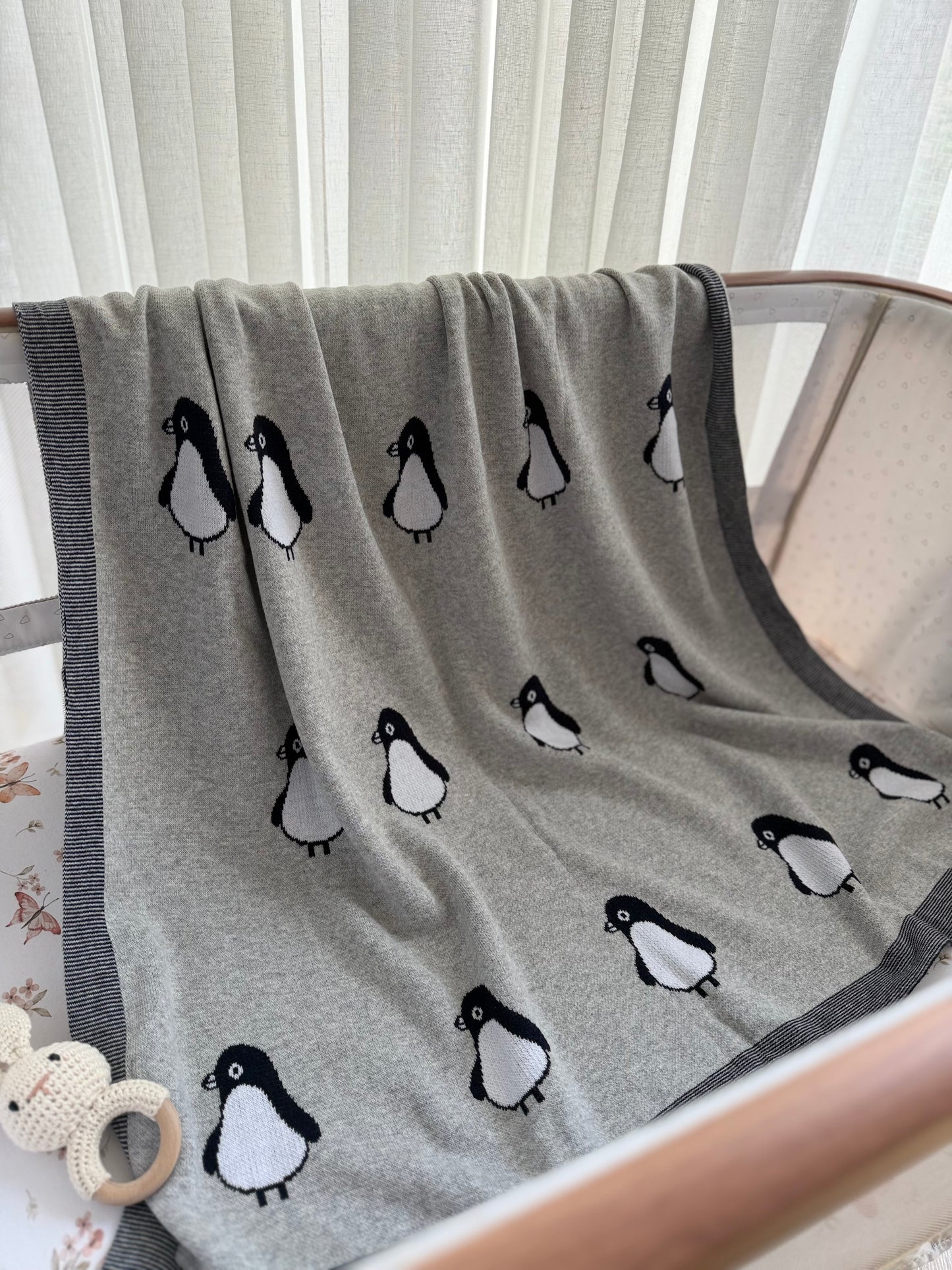 Penguin Knit Blanket