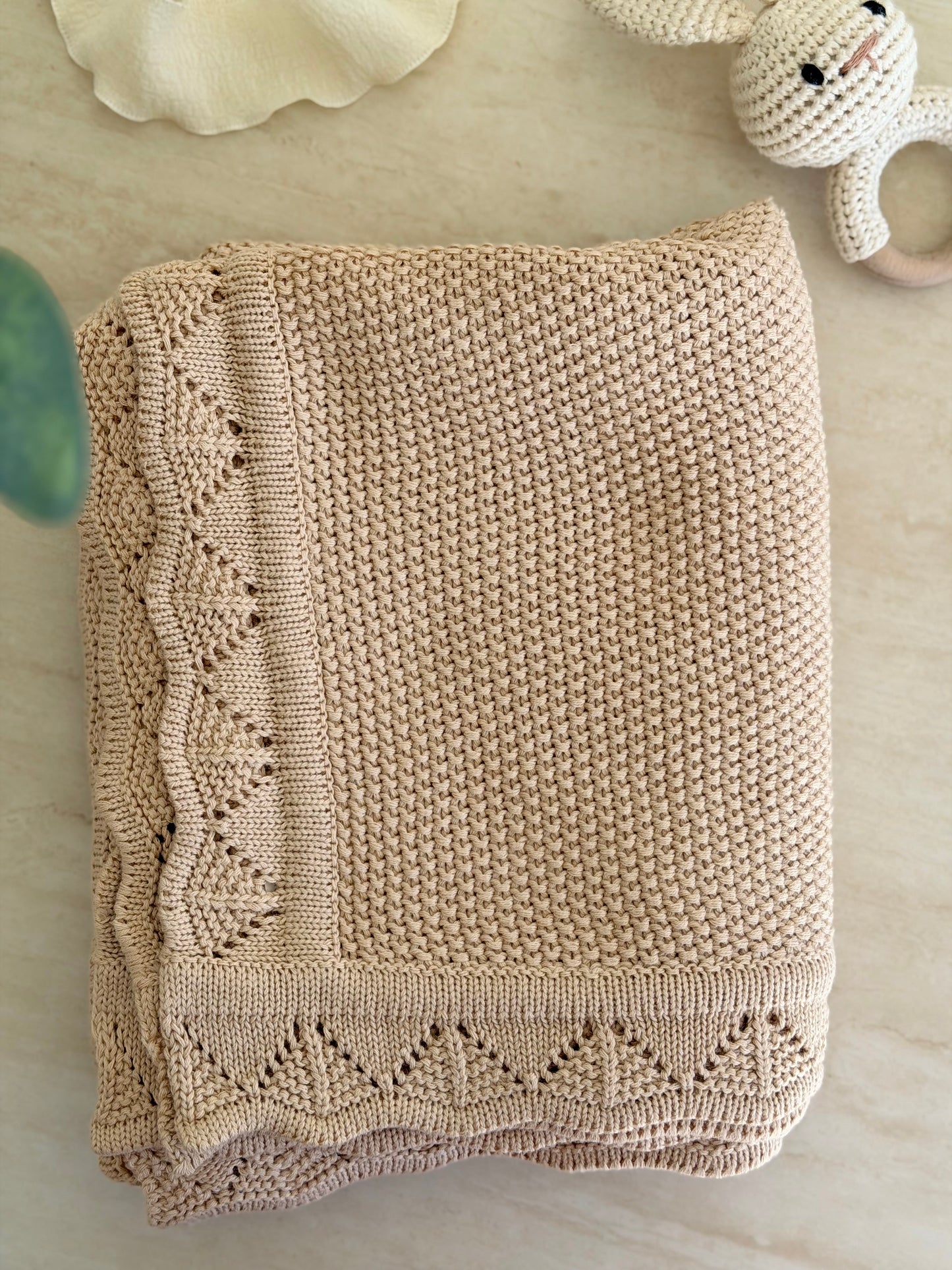 Heirloom Knit Blanket In Autumn Sand