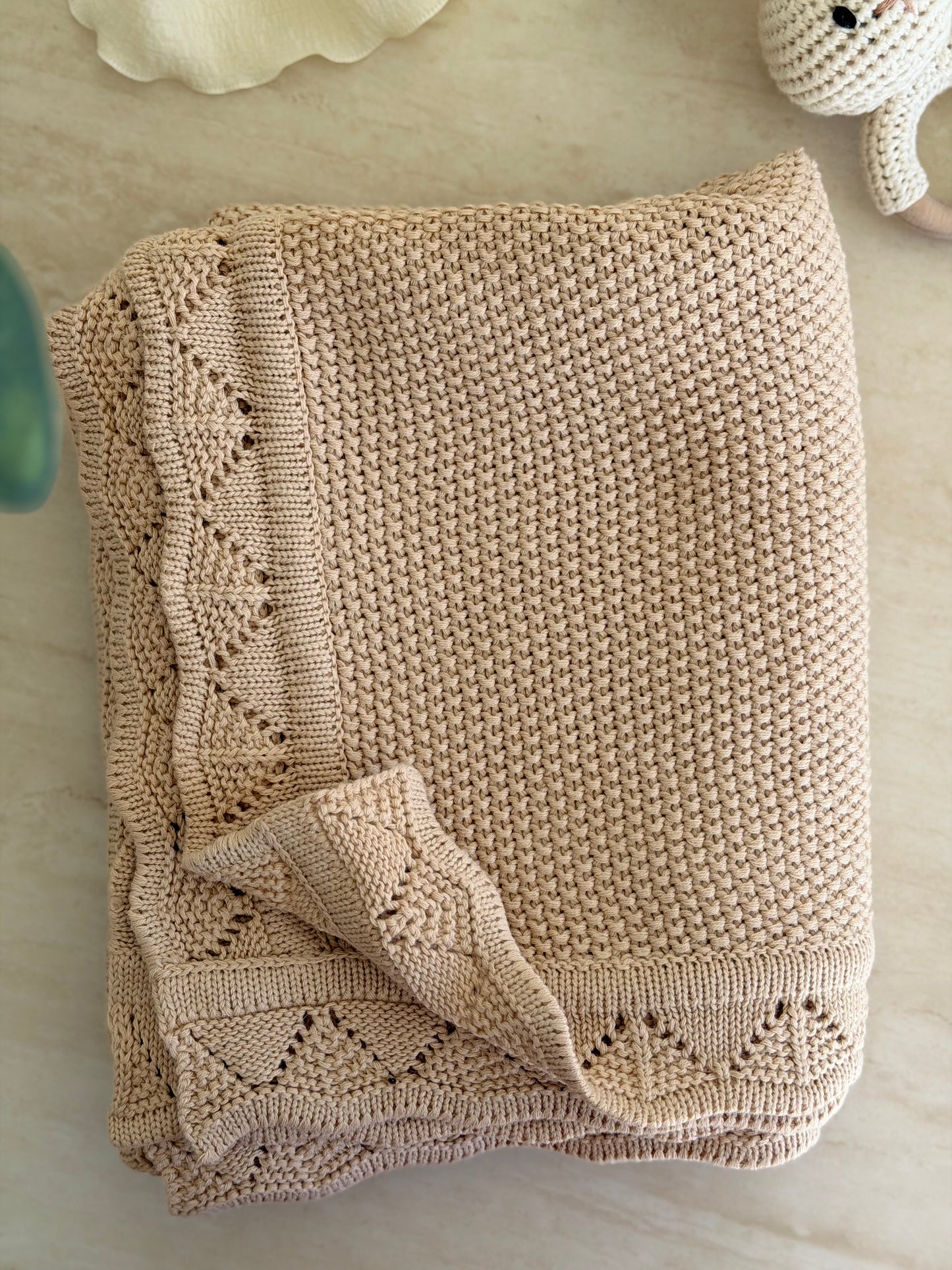 Heirloom Knit Blanket In Autumn Sand