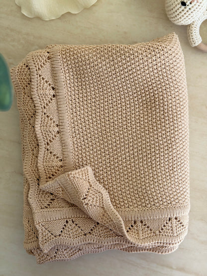 Heirloom Knit Blanket In Autumn Sand
