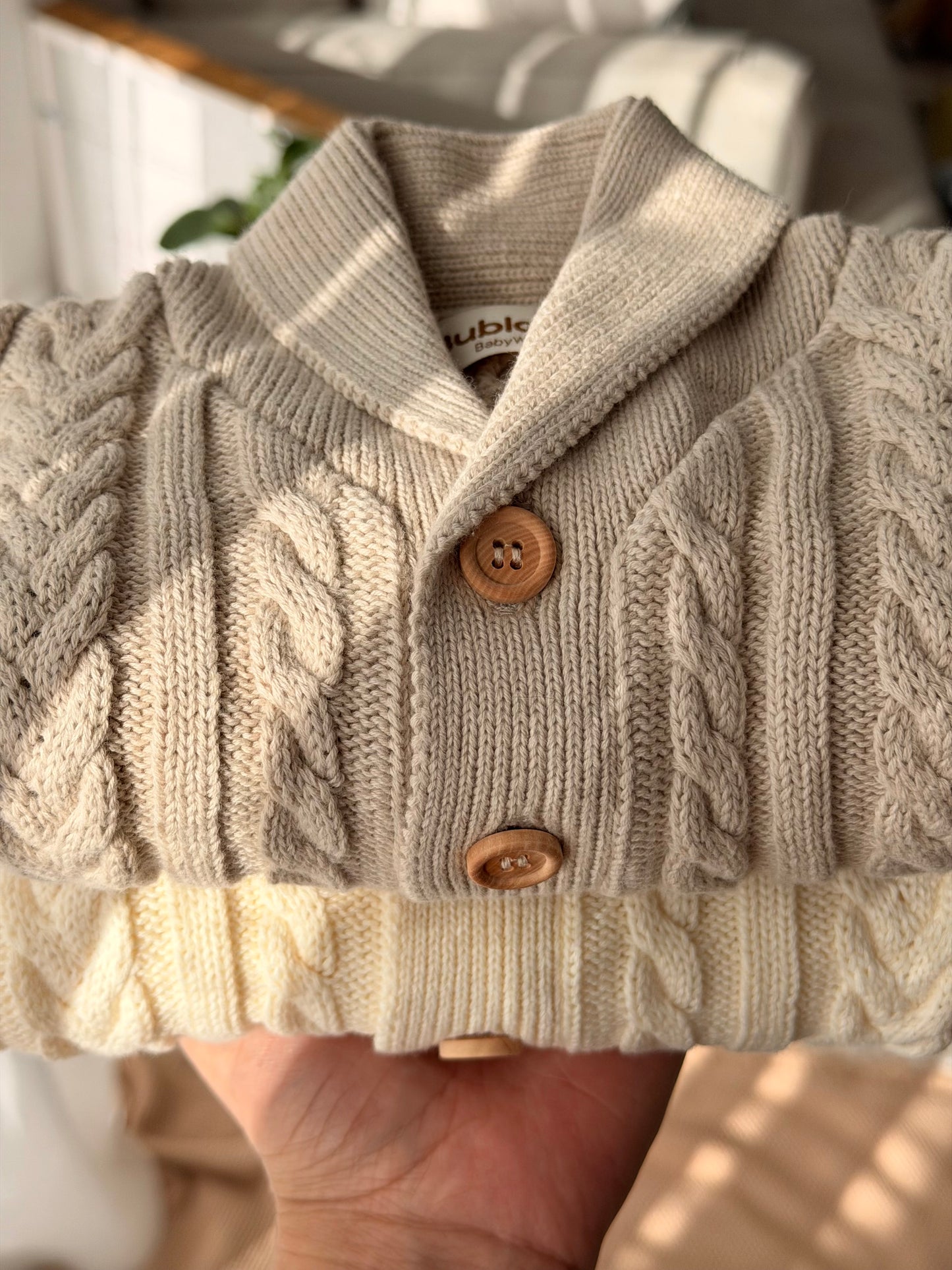 Pure Knit Cardigan In Beige