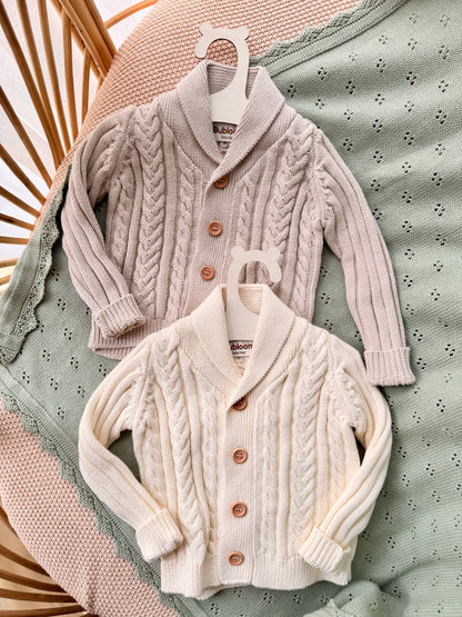 Pure Knit Cardigan In Beige