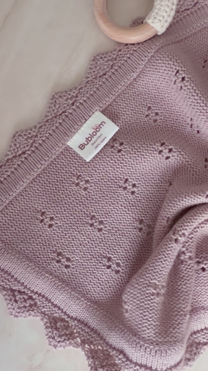 Pointelle Knit Blanket In Lavender