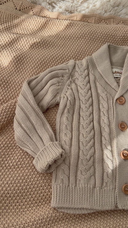 Pure Knit Cardigan In Sandstone