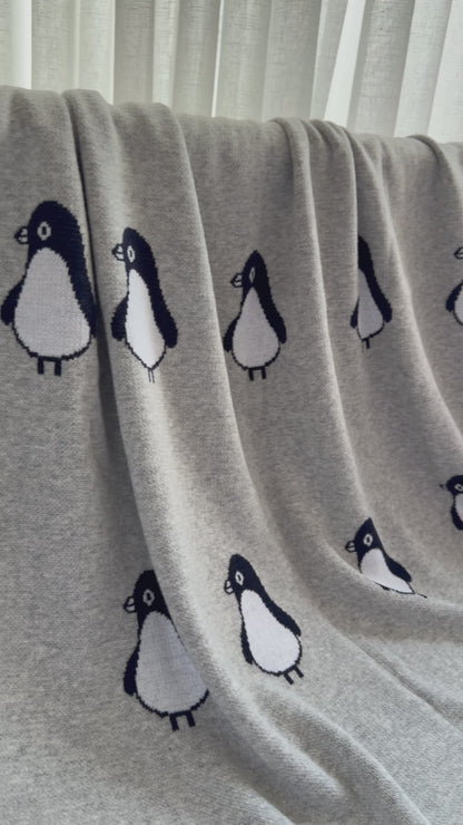 Penguin Knit Blanket